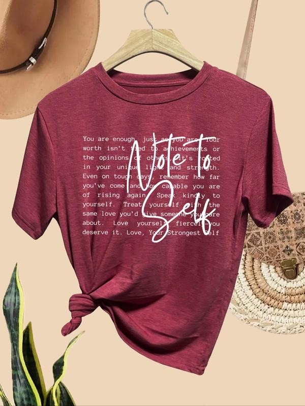 Women'WB shield Letter Print Round Neck Tee, Casual Short Sleeve Crew Neck T-shirt for Daily Wear, Ladies TNF for Spiky...