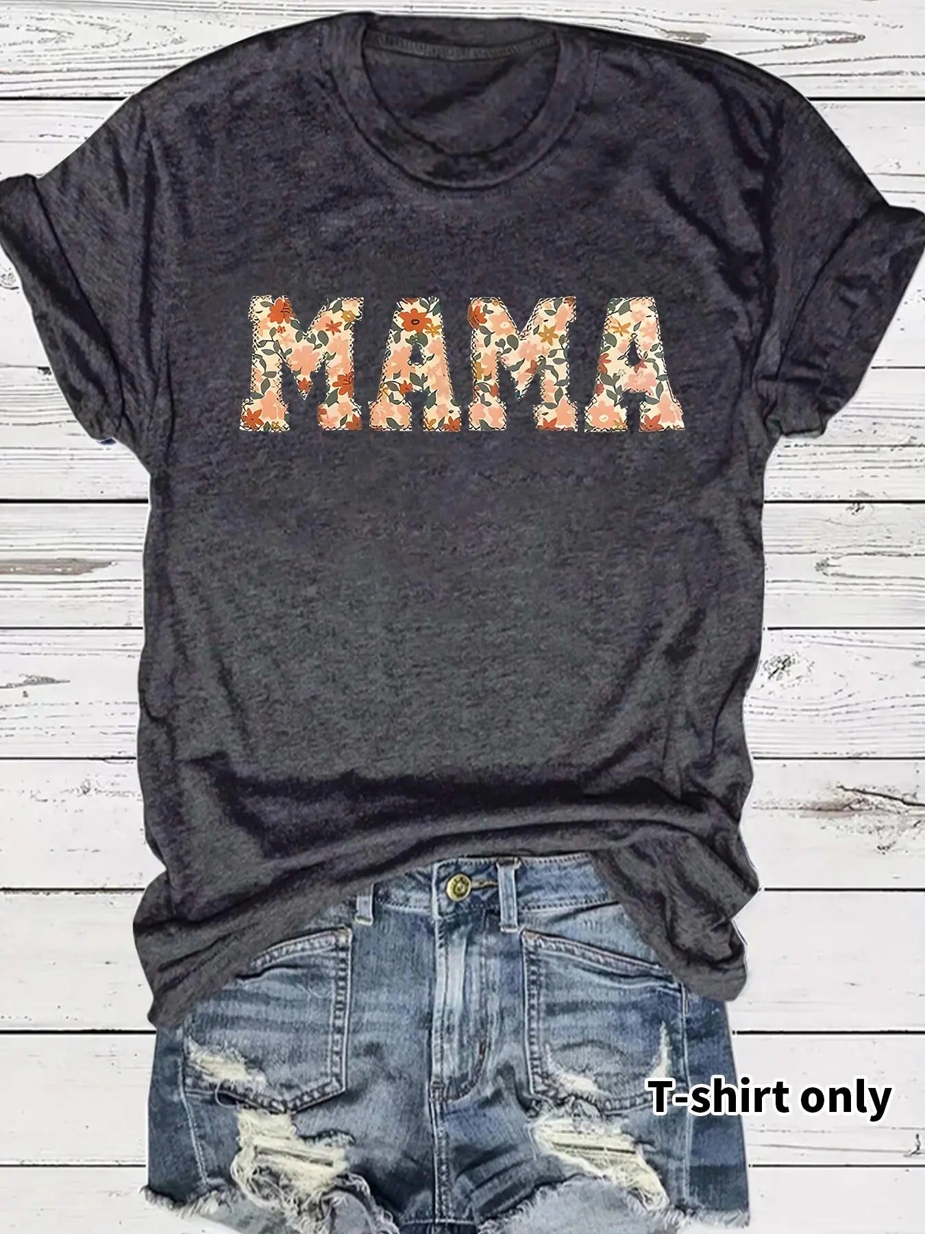 Women'WB shield Letter Print Round Neck Tee, Casual Short Sleeve Crew Neck T-shirt for Spring, Fashion Women'WB shield...