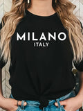 Women'WB shield Letter Print Round Neck Tee, Casual Short Sleeve Crew Neck T-shirt for Summer, Fashion Women'WB shield...