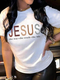 Women'WB shield Letter Print Round Neck Tee, Casual Short Sleeve Crew Neck T-shirt for Summer, Fashion Women'WB shield...