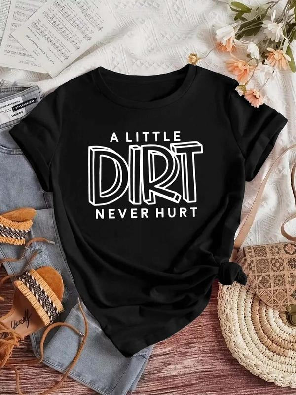 Women'WB shield Letter Print Round Neck Tee, Casual Short Sleeve Crew Neck T-shirt, Ladies Summer Outfit style 03 Hoodie,...