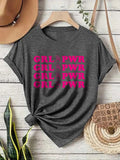 Women'WB shield Letter Print Round Neck Tee, Casual Short Sleeve T-Shirt for Daily Wear, Ladies TNF for Spiky hair...
