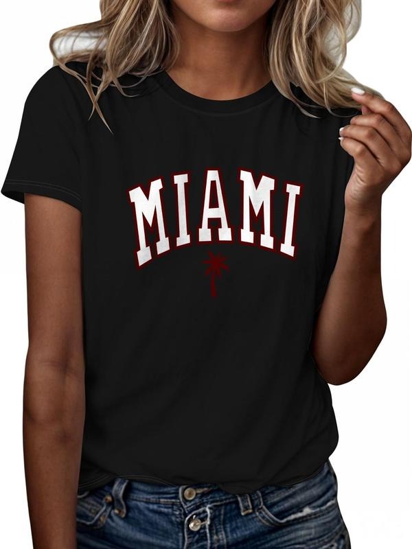 Women'WB shield Letter Print Round Neck Tee, Casual Short Sleeve T-Shirt for Daily Wear, Ladies TNF for Spiky hair...