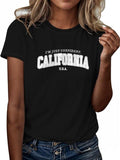 Women'WB shield Letter Print Round Neck Tee, Casual Short Sleeve T-shirt for Daily Wear, Ladies Spiky hair fighters...