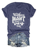 Women'WB shield Letter Print Round Neck Tee, Casual Short Sleeve T-shirt for Daily Wear, Ladies Spiky hair fighters...