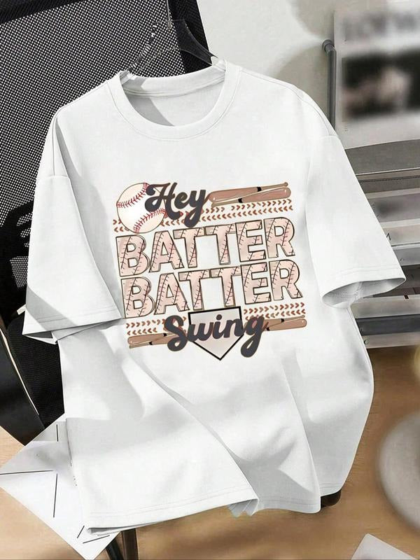 Women'WB shield Letter Print Round Neck Tee, Casual Short Sleeve T-shirt for Daily Wear, Ladies TNF for Spiky hair...
