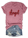 Women'WB shield Letter Print Round Neck Tee, Casual Short Sleeve T-shirt for Daily Wear, Ladies TNF for Spiky hair...