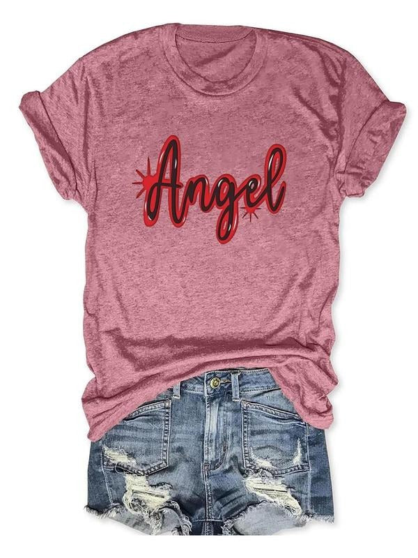 Women'WB shield Letter Print Round Neck Tee, Casual Short Sleeve T-shirt for Daily Wear, Ladies TNF for Spiky hair...