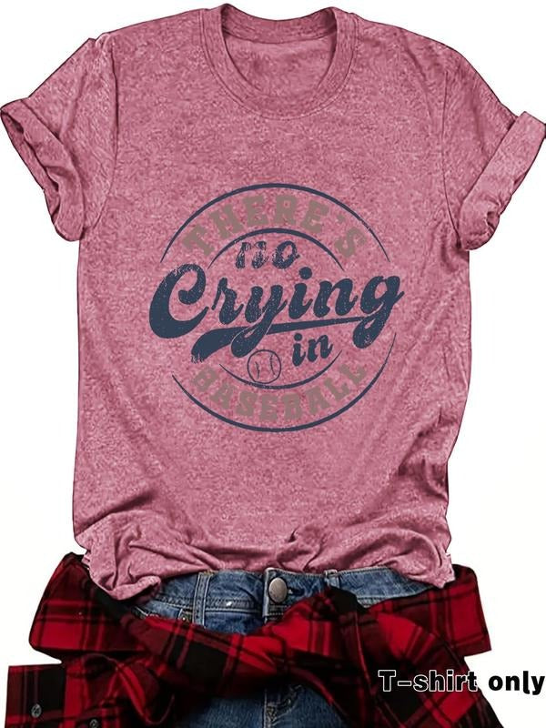 Women'WB shield Letter Print Round Neck Tee, Casual Spiky hair fighters Print Short Sleeve Crew Neck T-Shirt for Summer,...