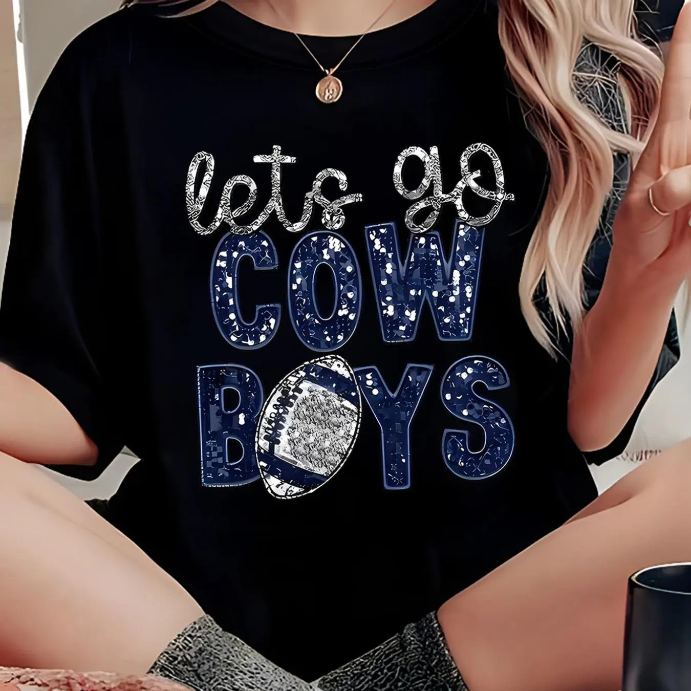 Women'WB shield Letter Print Round Neck Tee, Fashion Casual Crew Neck Half Sleeve T-Shirt for Daily Holiday Vacation...