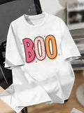 Women'WB shield Letter Print Round Neck Tee, Fashion Casual Crew Neck Short Sleeve T-Shirt for Daily Holiday Vacation...