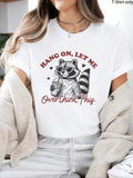 Women'WB shield Letter Print Round Neck Tee, Fashion Casual Crew Neck T-Shirt for Daily Holiday Vacation Outdoor Wear,...