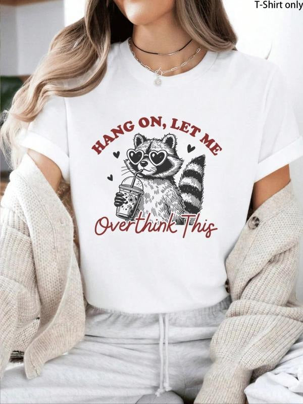Women'WB shield Letter Print Round Neck Tee, Fashion Casual Crew Neck T-Shirt for Daily Holiday Vacation Outdoor Wear,...