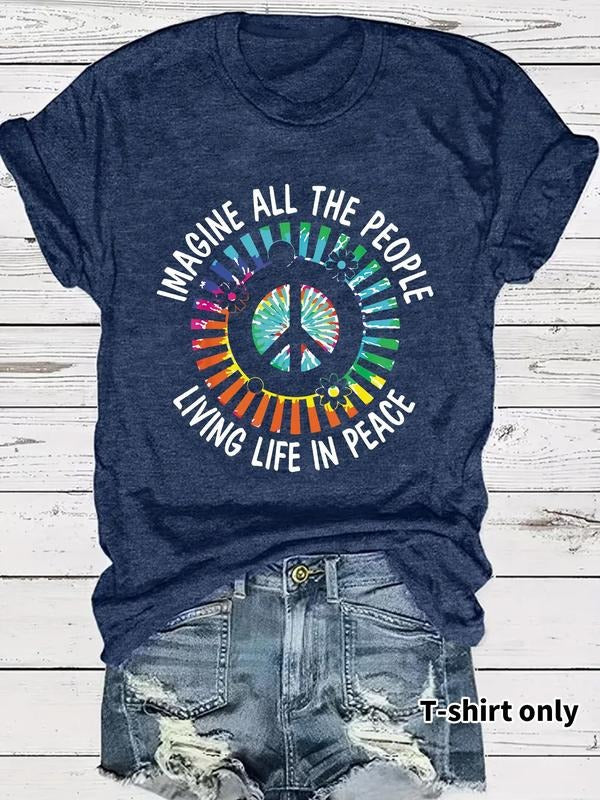 Women'WB shield Letter Print Round Neck Tee, Fashion Casual Crew Neck T-Shirt for Daily Holiday Vacation Outdoor Wear,...