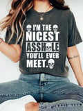 Women'WB shield Letter Print Round Neck Tee, Fashion Casual Crew Neck T-Shirt for Daily Holiday Vacation Outdoor Wear,...