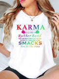 Women'WB shield Letter Print Round Neck Tee, Fashion Casual Crew Neck T-Shirt for Daily Holiday Vacation Outdoor Wear,...