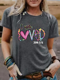 Women'WB shield Letter Print Round Neck Tee, Fashion Casual Crew Neck T-shirt for Daily Holiday Vacation Outdoor Wear,...