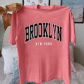 Women'WB shield Letter Print Round Neck Tee, Fashion Casual Short Sleeve Crew Neck T-shirt for Daily Holiday Vacation...
