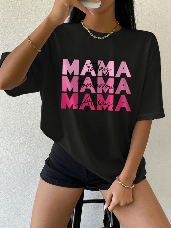 Women'WB shield Letter Print Round Neck Tee, Fashion Casual Short Sleeve T-Shirt for Daily Wear, Ladies TNF for Summer...