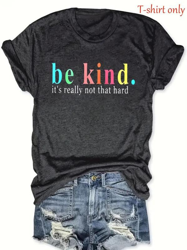 Women'WB shield Letter Print Round Neck Tee, Fashion Casual Short Sleeve T-shirt, Ladies Summer TNF for Daily Wear style...