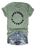 Women'WB shield Letter Print Round Neck Tee, Fashion Casual Short Sleeve T-shirt, Ladies Summer TNF for Daily Wear style...