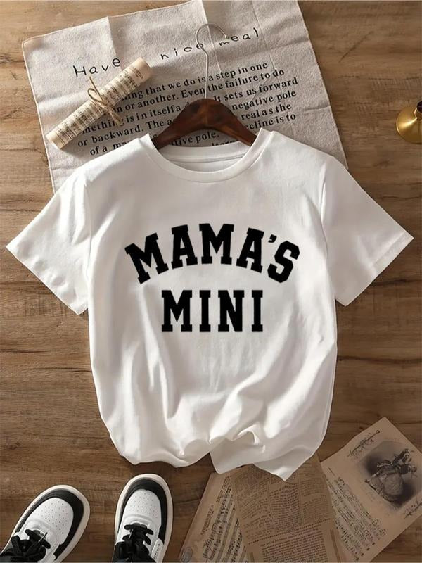 Women'WB shield Letter Print Round Neck Tee, Fashion Casual Short Sleeve T-shirt, Ladies Summer TNF for Daily Wear style...