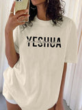 Women'WB shield Letter Print Round Neck Tee, Summer TNF Women, Casual Fashion Drop Shoulder Short Sleeve T-shirt for...