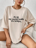 Women'WB shield Letter Print Round Neck Tee, Summer TNF Women, Casual Fashion Drop Shoulder Short Sleeve T-shirt for...