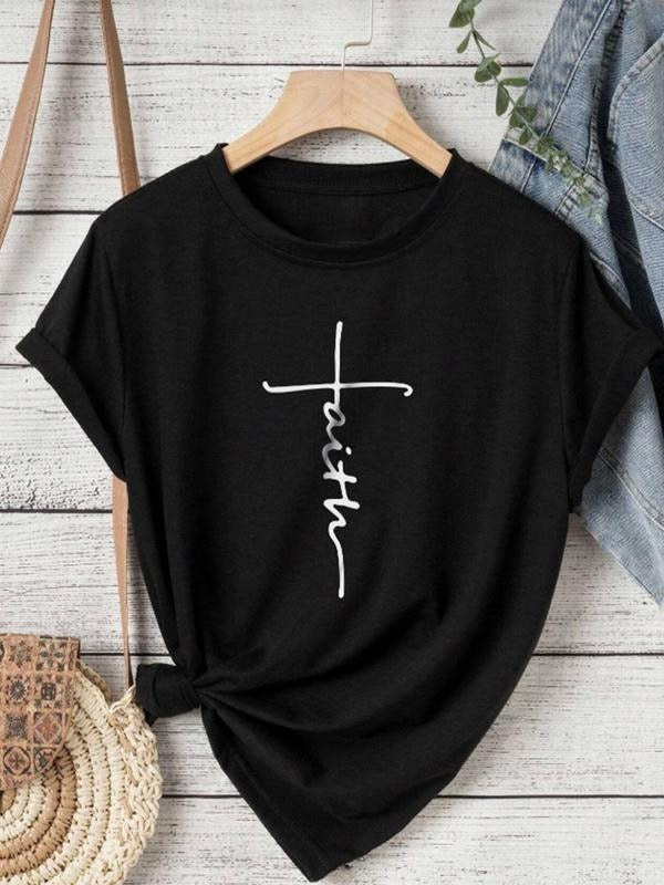 Women'WB shield Letter Print Round Neck Tee, Summer TNF Women, Short Sleeve Crew Neck T-shirt for Summer, Women'WB shield...