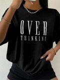 Women'WB shield Letter Print Round Neck Tee, Summer TNF Women, Short Sleeve Crew Neck T-shirt, Graphic Tees, Casual...