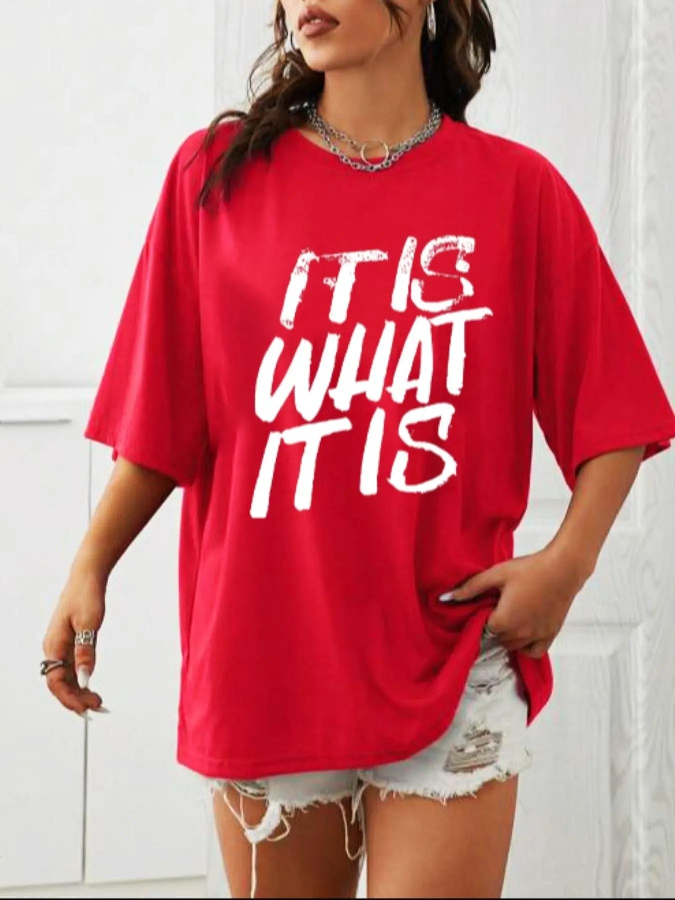 Women'WB shield Letter Print Round Neck Tee, Summer TNF Women, Trendy Casual Drop Shoulder Half Sleeve T-Shirt for Daily...