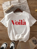 Women'WB shield Letter Print Round Neck Tee, Trendy Casual Short Sleeve T-shirt for Daily Wear, Ladies Spiky hair...