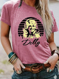 Women'WB shield Letter Print Round Neck Tee, Vintage Trendy Casual Short Sleeve T-shirt for Daily Wear, Ladies Summer...