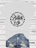 Women'WB shield Letter Print Round Neck Tee, Vintage Trendy Casual Short Sleeve T-shirt for Daily Wear, Ladies Summer...
