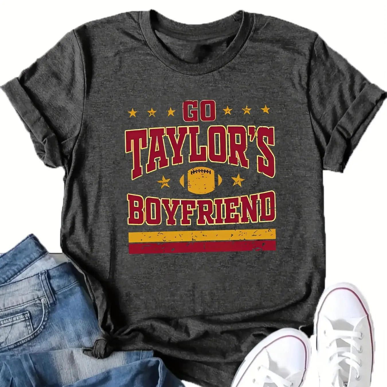 Women'WB shield Letter Print Round Neck Tee, Vintage Trendy Casual Short Sleeve T-shirt for Daily Wear, Ladies Summer...