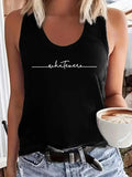 Women'WB shield Letter Print Scoop Neck Tank Top, Casual Sleeveless Top For Spiky hair fighters Seasons, Ladies TNF For...