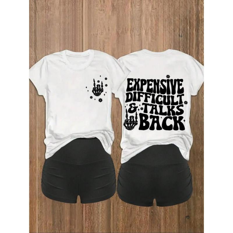 Women'WB shield Letter Print Short Sleeve Tee & Casual Round Neck T-shirt, Ladies Summer TNF, Womenswear Hoodie, Sweatshirt
