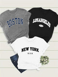 Women'WB shield Letter Print Short Sleeve Tee, Casual Round Neck T-shirt for Daily Wear, Ladies TNF for Spiky hair...