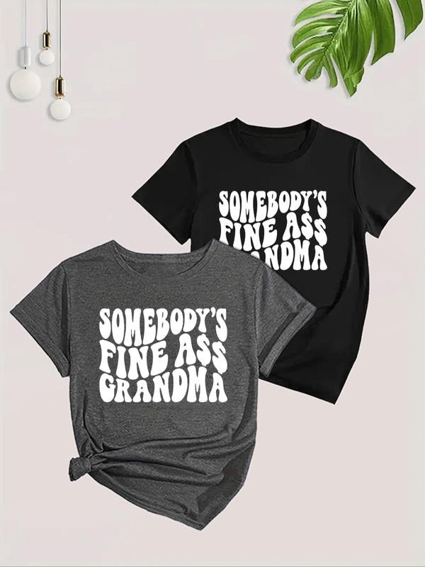 Women'WB shield Letter Print Short Sleeve Tee, Casual Round Neck T-shirt for Summer, Fashion Women'WB shield Top for...