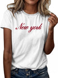 Women'WB shield Letter Print Short Sleeve Tee, Casual Round Neck T-shirt, Ladies Spiky hair fighters Seasons Outfit for...
