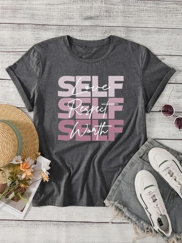 Women'WB shield Letter Print Short Sleeve Tee, Summer TNF Women, Casual Graphic Round Neck T-Shirt for Summer, Women'WB...