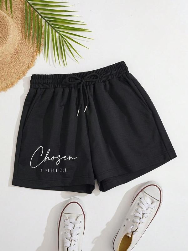Women'WB shield Letter Print Shorts, Casual Comfy Breathable Shorts for Summer, Ladies Bottoms for Daily Wear style 02...