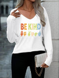 Women'WB shield Letter Print Superhero team Neck Tee, Casual Long Sleeve T-shirt for Fall & Winter, Fashion Ladies' Top...