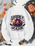 Women'WB shield Letter Print Sweatshirt, Casual Long Sleeve Round Neck Pullover for Daily Wear, Ladies Spring & Fall TNF...