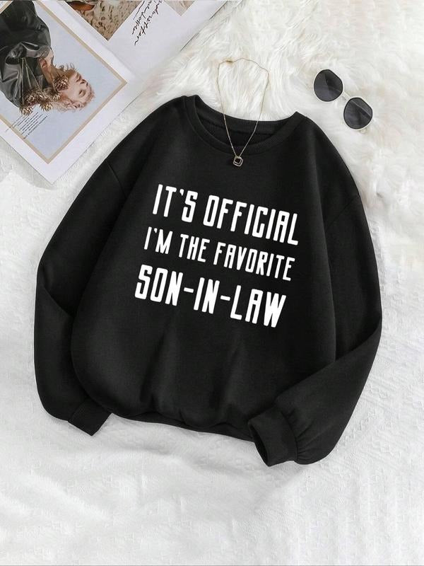 Women'WB shield Letter Print TNF Lined Crew Neck Sweatshirt, Casual Long Sleeve Pullover, Women'WB shield Fall & Winter...