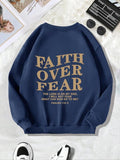 Women'WB shield Letter Print TNF Lined Round Neck Sweatshirt, Casual Fashion Drop Shoulder Long Sleeve Pullover for Fall...