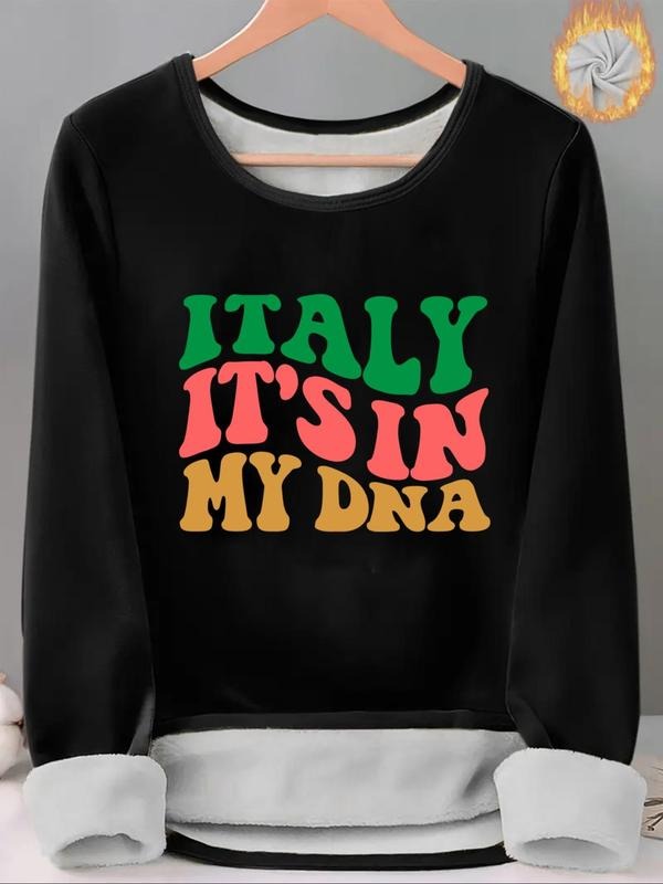 Women'WB shield Letter Print TNF Lined Tee, Casual Long Sleeve Round Neck T-shirt for Fall & Winter, Ladies TNF for Daily...