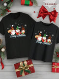 Women'WB shield Letter Print Tee, Casual Santa Claus Graphic Round Neck Short Sleeve T-shirt for Daily Wear, Ladies TNF...