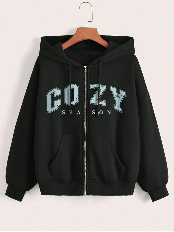 Women'WB shield Letter Print Zip Up Hoodie, Casual Long Sleeve Hooded Sweatshirt for Daily Wear, Ladies TNF for Spiky...