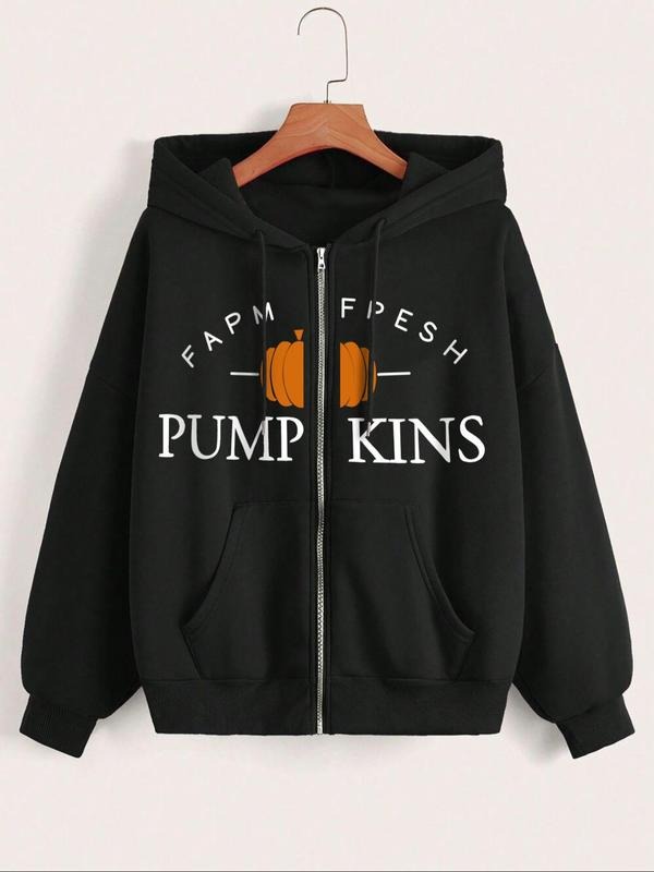 Women'WB shield Letter Print Zip Up Hoodie, Casual Long Sleeve Hooded Top for Daily Holiday Outdoor Wear, Ladies TNF for...